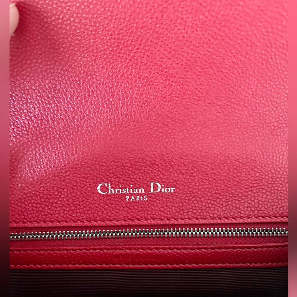 Christian Dior Grained Calfskin Diorama Small Red Crossbody - Picture 10 of 13